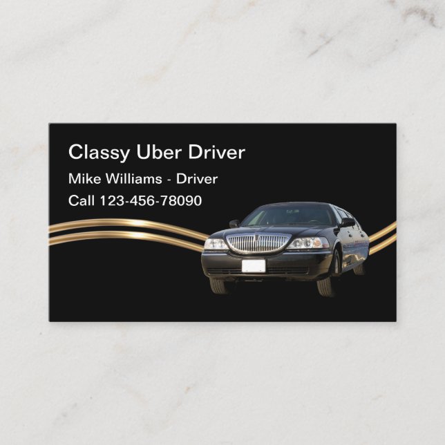 Klassische unabhängige Uber-Treiber-Visitenkarten Visitenkarte (Vorderseite)
