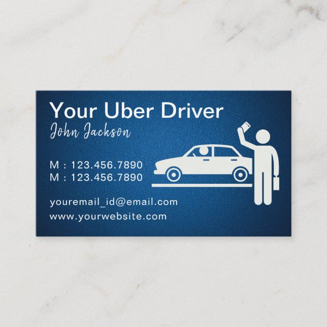 Klassische unabhängige Uber-Treiber-Visitenkarten Visitenkarte (Vorderseite)