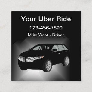 Klassische und Coole Uber-Fahrerfahrt  Quadratische Visitenkarte