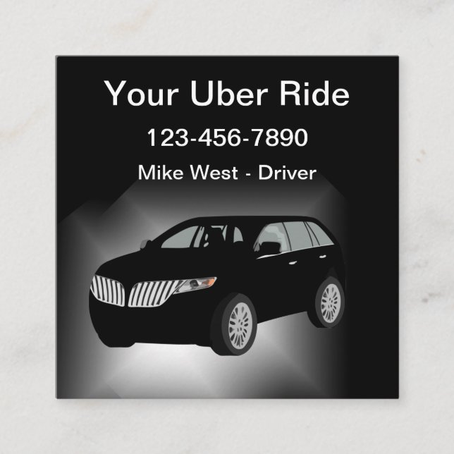 Klassische und Coole Uber-Fahrerfahrt  Quadratische Visitenkarte (Vorderseite)