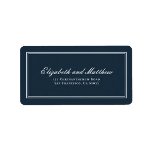 Klassische und einfache Elegante Hochzeitsfeiern - Adressaufkleber