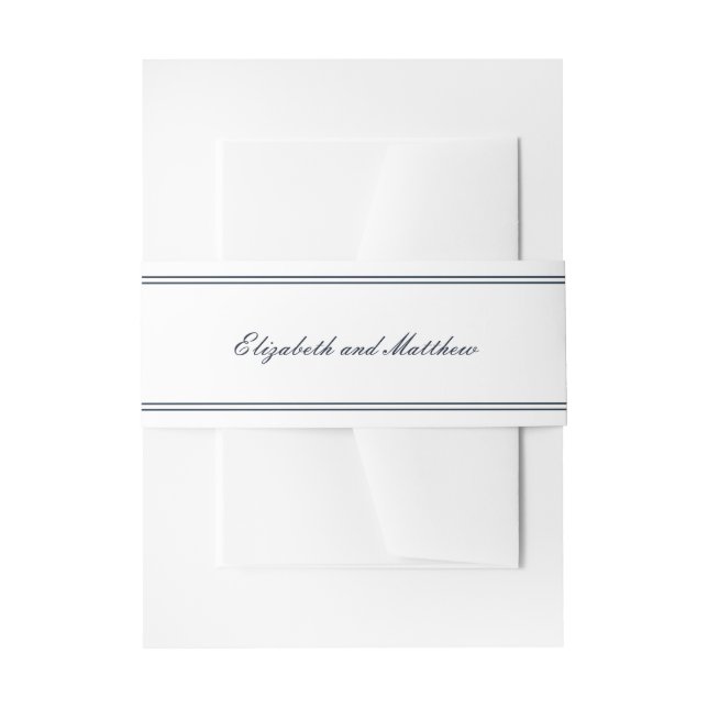 Klassische und einfache Hochzeit Einladungsbanderole (Vorderseite Beispiel)