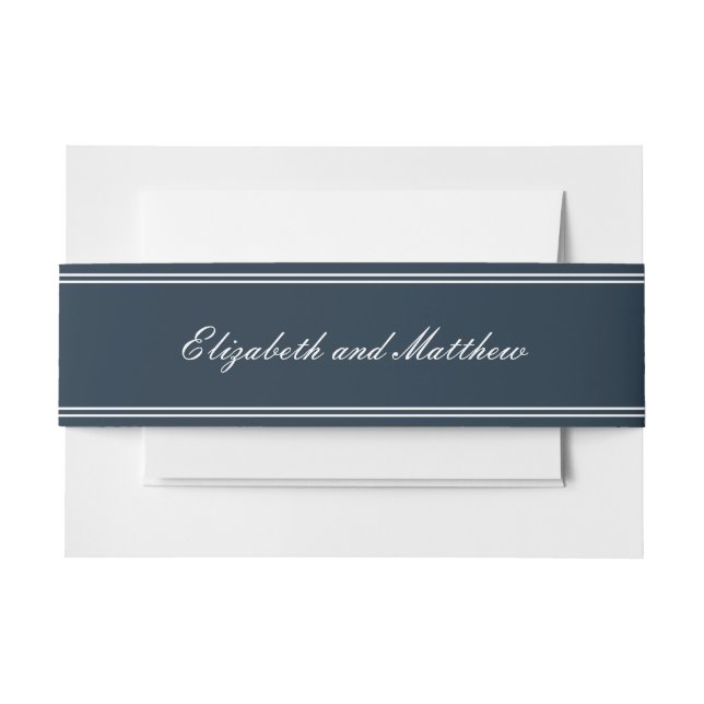 Klassische und einfache Hochzeit Einladungsbanderole (Vorderseite Beispiel)