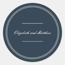 Klassische und einfache Hochzeit Runder Aufkleber