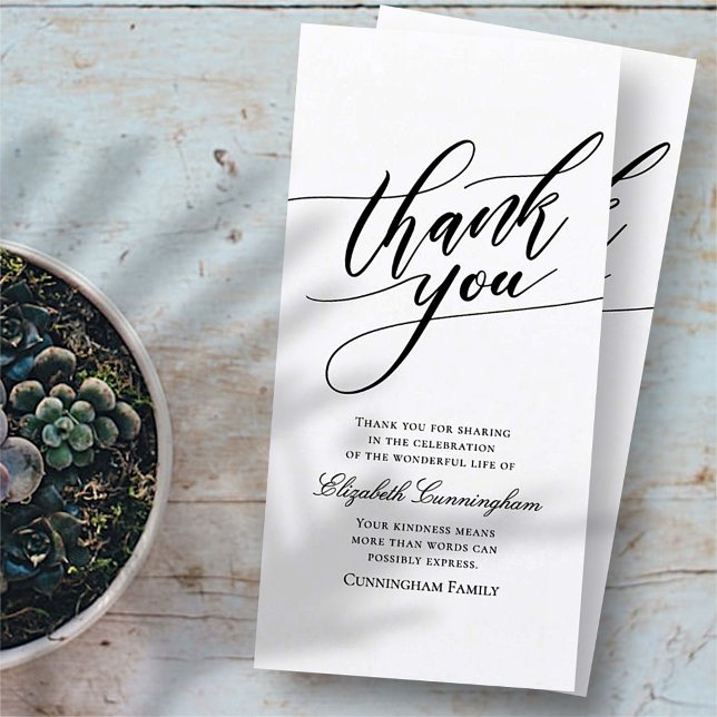 Klassische und einfache Kalligraphie-Gedenkstätte Dankeskarte (Von Creator hochgeladen)