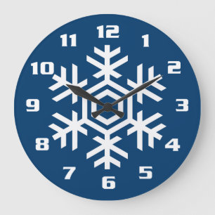 Klassische und elegante Snowflake Weihnachten Große Wanduhr
