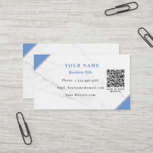Klassische und funktionale weiße Marmor-QR-Code Visitenkarte