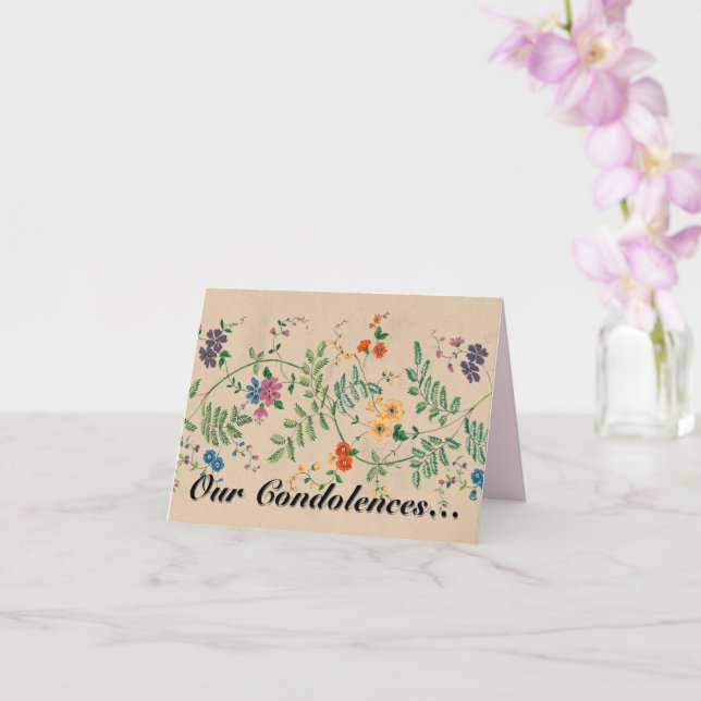 Klassische und traditionelle "Unser Beileid..." Ka Karte (Orchidee)