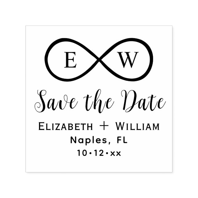 Klassische Unendlichkeit Monogram Wedding Save the Permastempel (Design)