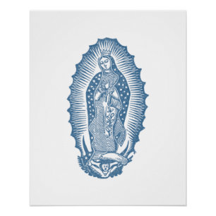 Klassische Unsere Liebe Frau von Guadalupe mit Ros Poster