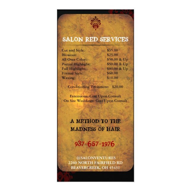 Klassische Upscale moderne Business Price Card Werbekarte (Hinten)