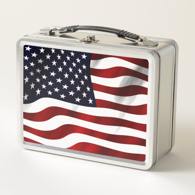 KLASSISCHE USA FLAG METALL BROTDOSE (Vorderseite)