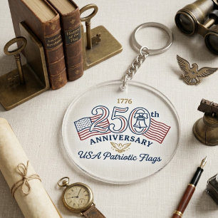Klassische USA patriotische Flaggen & Freiheitsglo Schlüsselanhänger