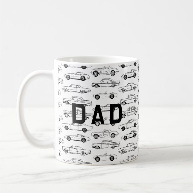 Klassische Väter in schwarzem Design Kaffeetasse (Links)