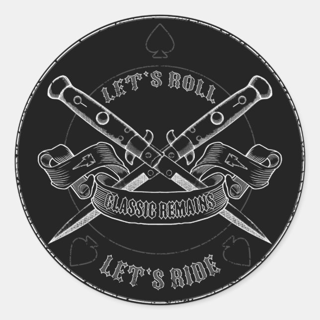 Klassische Verbleibe Runder Aufkleber (Vorderseite)