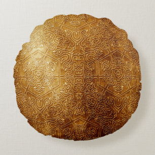Klassische Verzierte Metallplatte Rundes Kissen