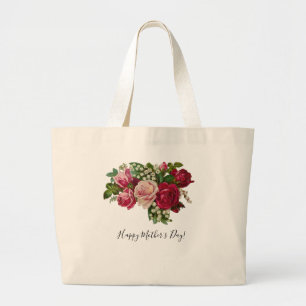 Klassische Viktorianische Rose Lily of the Valley  Jumbo Stoffbeutel