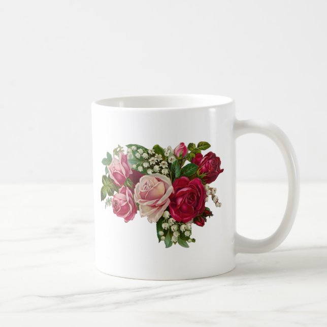 Klassische Viktorianische Rose Lily of the Valley  Kaffeetasse (Rechts)