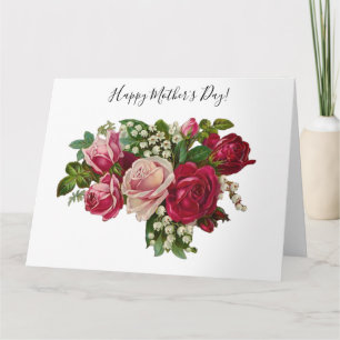 Klassische Viktorianische Rose Lily of the Valley  Karte