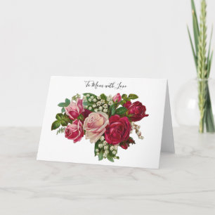 Klassische Viktorianische Rose Lily of the Valley  Karte