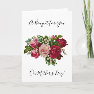 Klassische Viktorianische Rose Lily of the Valley  Karte