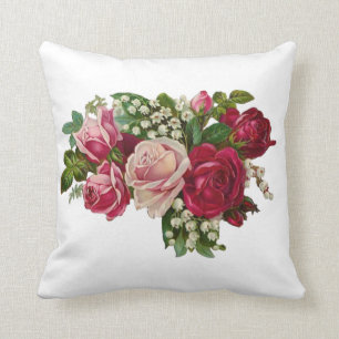 Klassische Viktorianische Rose Lily of the Valley  Kissen