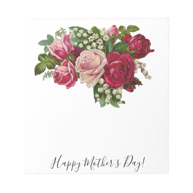 Klassische Viktorianische Rose Lily of the Valley  Notizblock (Vorderseite)