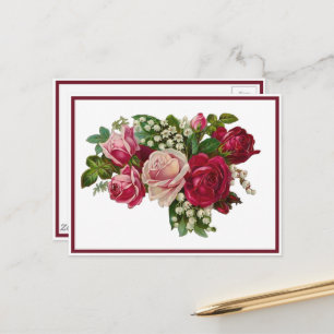 Klassische Viktorianische Rose Lily of the Valley  Postkarte