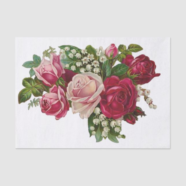 Klassische Viktorianische Rose Lily of the Valley  Seidenpapier (Vorderseite)