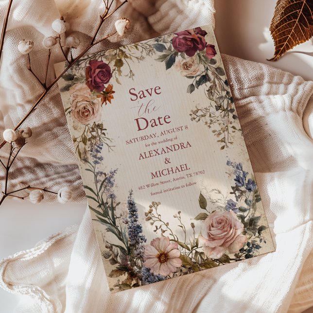 Klassische Viktorianische Royal Floral Wedding Save The Date (Von Creator hochgeladen)