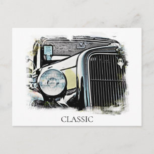 *~* Klassische Vintage alte antike Automalerei Postkarte