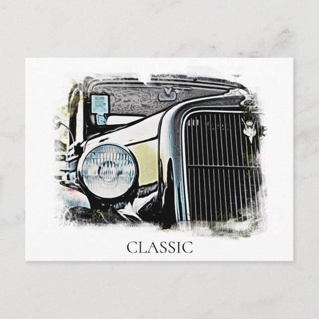 *~* Klassische Vintage antike Autokarosserie Postkarte (Vorderseite)