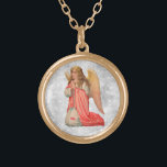*~* Klassische Vintage AP40 Angel Kneeling Gebet Vergoldete Kette<br><div class="desc">(Suche nach AP40 für ähnliche Designs) Transfer zu anderen Produkten, wenn Sie möchten. Vintages ROUND Gold-Design mit süßer Klassik einer jungen Strawberry-Blondine ANGEL KNEELING PRAYING * Energetisch Enhanced Romantic Vintag Retro Antique ANGEL Imitats Glitzer Diamond Background. Blonde mit einem ORANGE PEACH Kleid. ANGEL KNEELING und PRAYING mit einem silbernen Glitzer...</div>