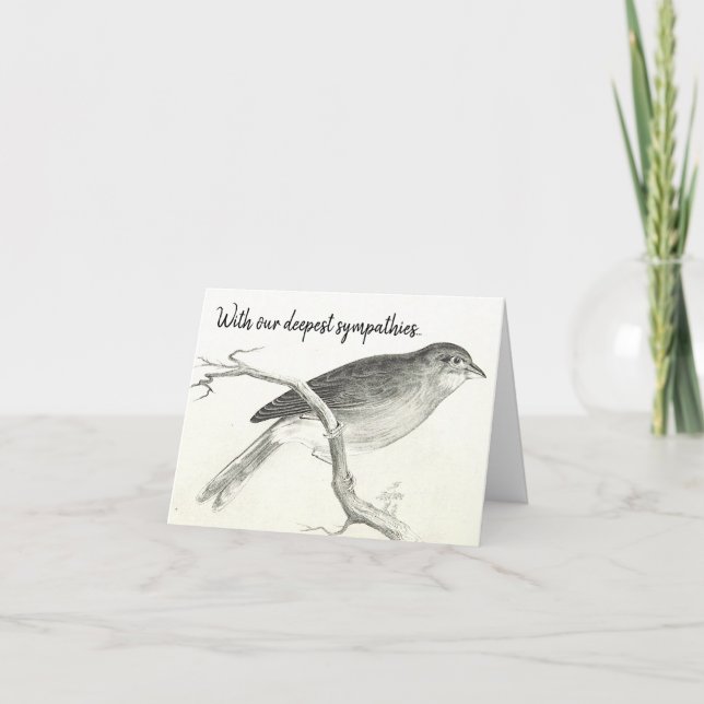 Klassische, Vintage, Bird Sympathy Card Karte (Vorderseite)