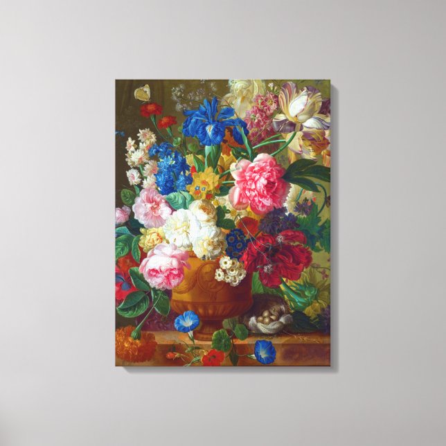 Klassische Vintage Blume Malerei Leinwanddruck (Vorderseite)