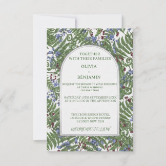 Klassische Vintage-Botanik-Stich-Hochzeit Karte