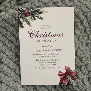 Klassische Vintage-elegante Weihnachtsfeier Einladung