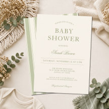 Klassische Vintage grüne Streifen Babyparty