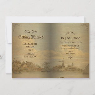 Klassische Vintage Hochzeit Einladung
