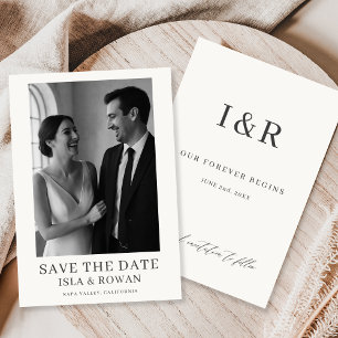 Klassische Vintage-Minimalist-Foto-Hochzeit Save The Date