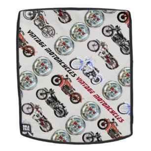 KLASSISCHE VINTAGE MOTORRÄDER UND METALLSKULTUREN RUCKSACK