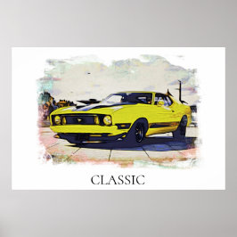 *~* Klassische Vintage populäre Retromuskelwagen Poster