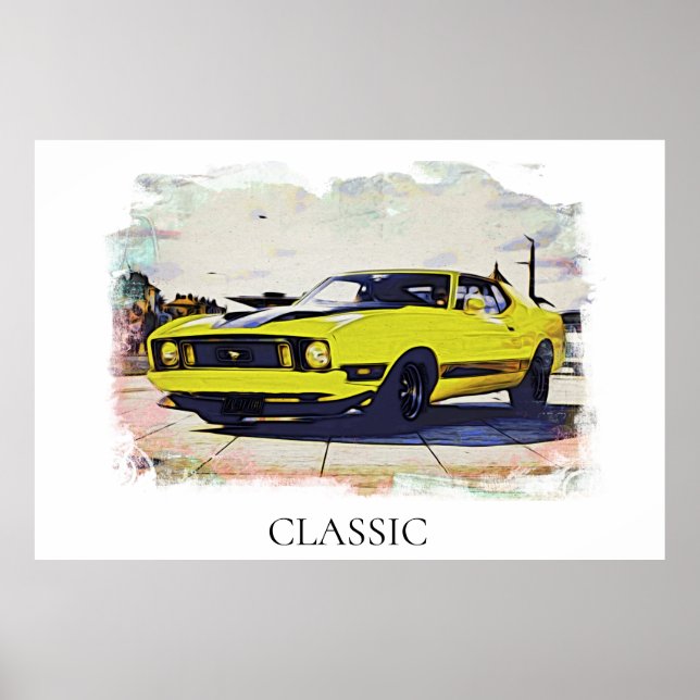 *~* Klassische Vintage populäre Retromuskelwagen Poster (Vorne)