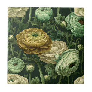 Klassische Vintage-Ranunculus-Fliesen für kunstvol Fliese
