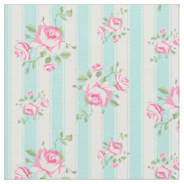 Klassische Vintage Rosen-Blumenstreifen aquamarin Stoff