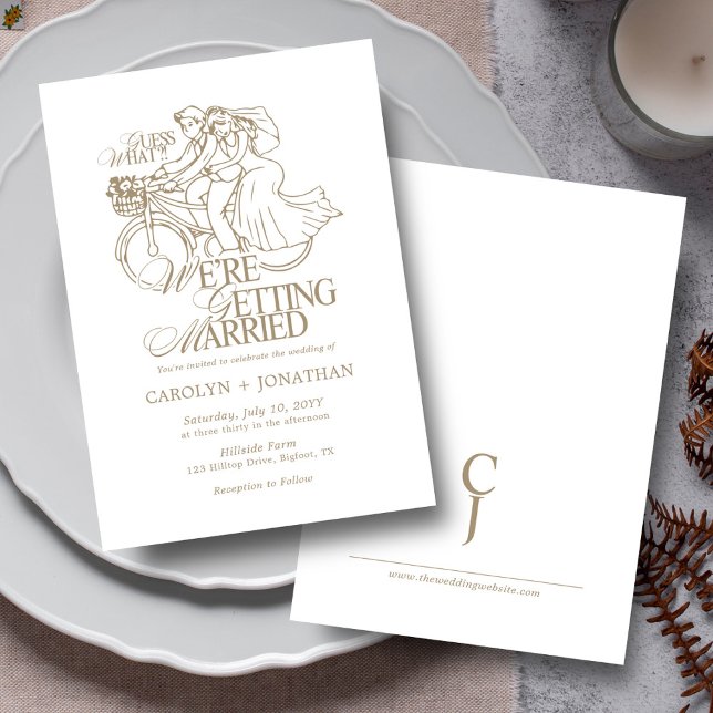 Klassische Vintage Rustikale Monogramm-Hochzeit Einladung (Von Creator hochgeladen)