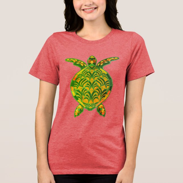 Klassische Vintage Seaturtle Tri-Blend Shirt (Vorderseite)