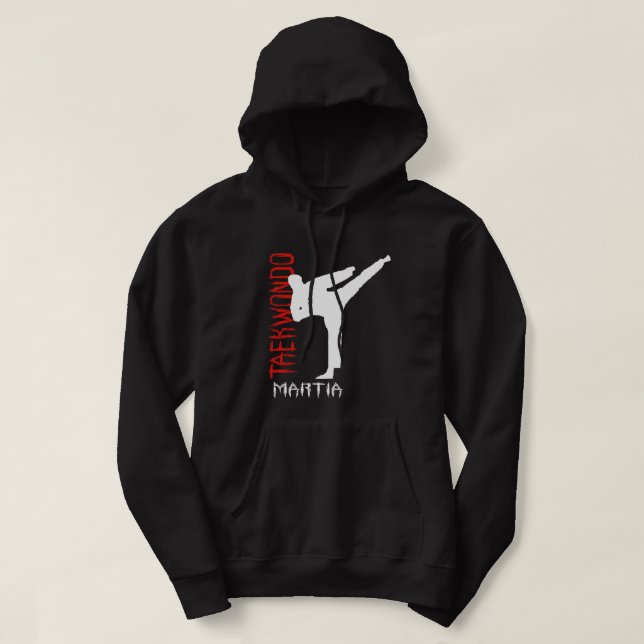 Klassische Vintage Taekwondo Kampfkunst Hoodie (Design vorne)