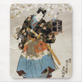 Klassische Vintage Ukiyo-e samurai-alte Scrollkuns Mousepad