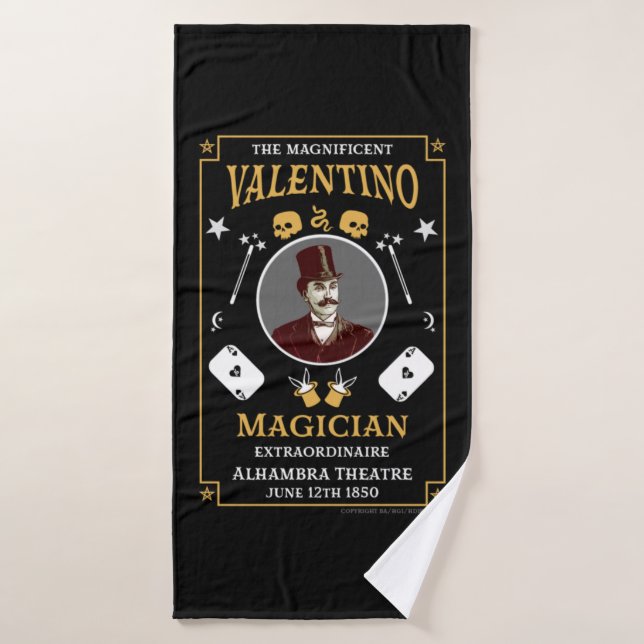 Klassische Vintage viktorianische Magie Illusionis Badehandtuch (Badehandtuch)